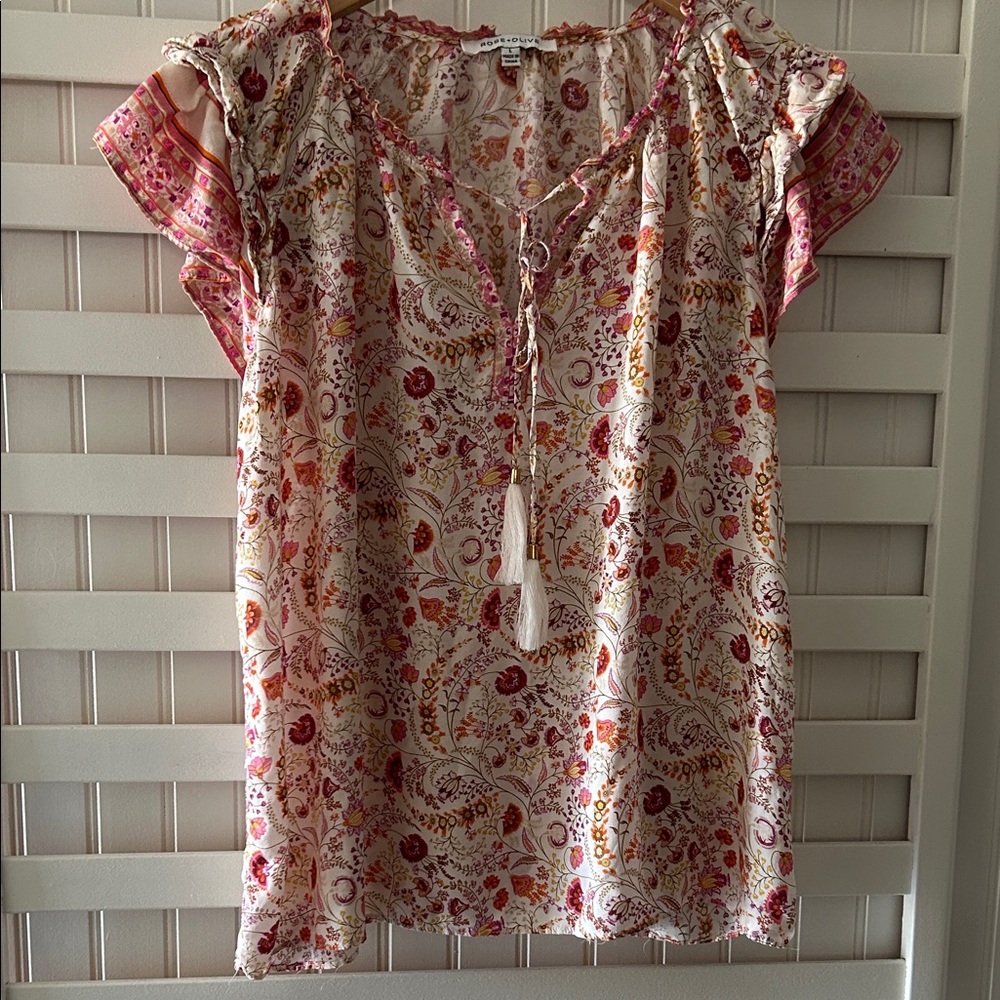 Rose & Olive Multicolor Floral Blouse